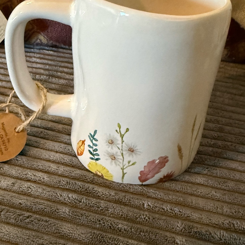 Rae Dunn White Floral “autumn is the hush before the winter” Mug - Picture 3 of 5